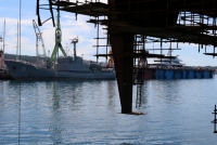 The Andrija Mohorovičić warship has sailed into the large dock 15 for repair