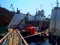 Crna rijeka floating dredge serviced in small Dock 4