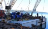 Jadrolinija ferry Mljet and shipyard crane Fumija at the regular annual general overhaul